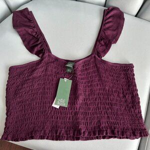 BNWT Burgundy Smoked Crop Top Sz XL from Wild Fable